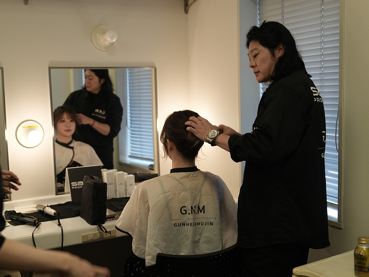 FACE of JAPAN 2026でのヘアスタイリング風景